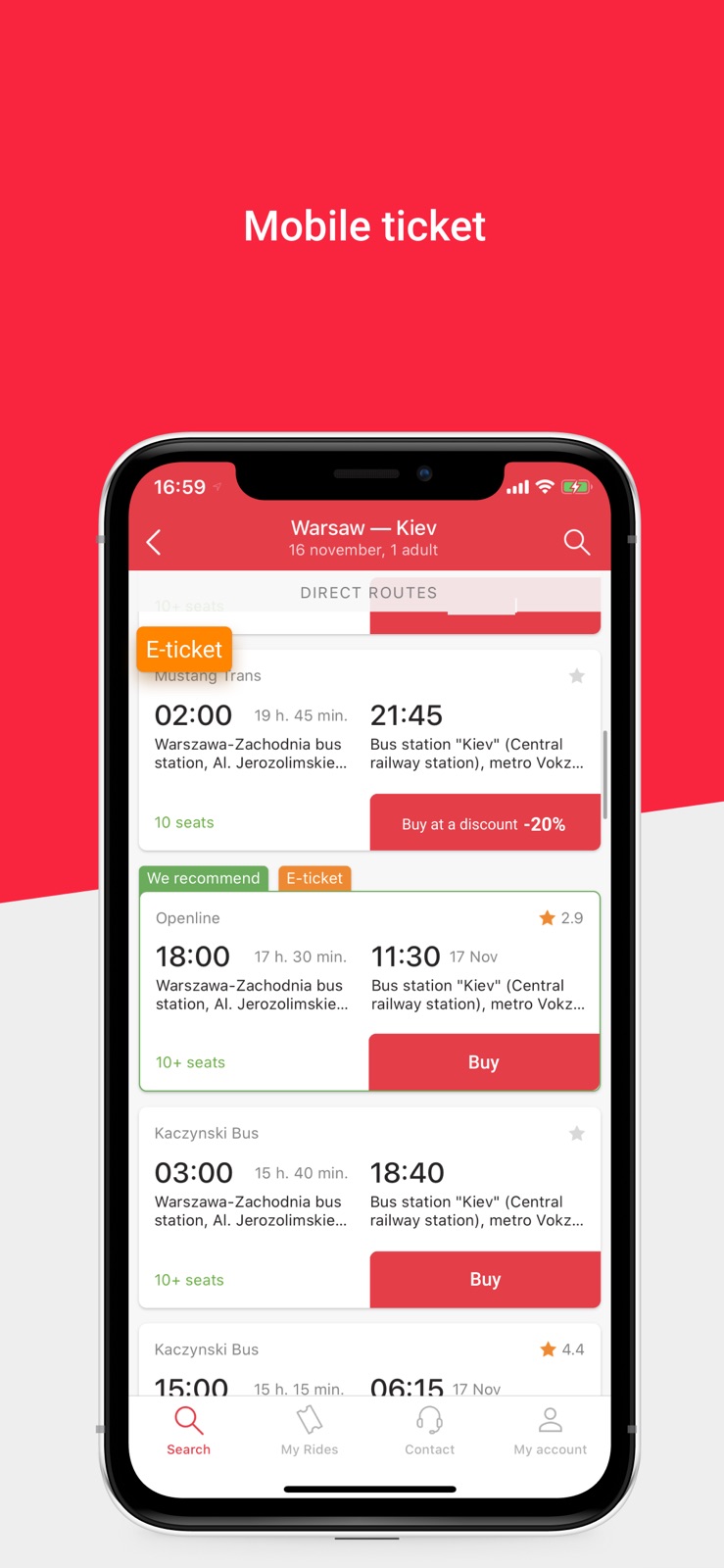 BUSFOR – bus tickets iphone screenshot 3