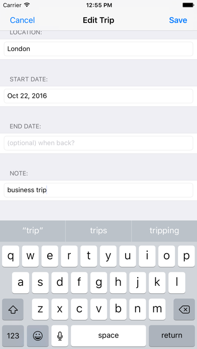 Screenshot #2 pour ioTrips - your travel logger