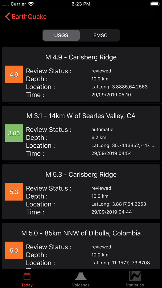 #5. EarthQuakes Map & Volcanoes (iOS) 由: Abduljabbar AlFaqih