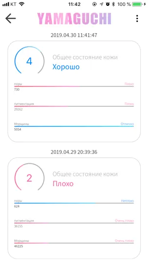 Скриншот Yamaguchi Skin Test на iPhone 5