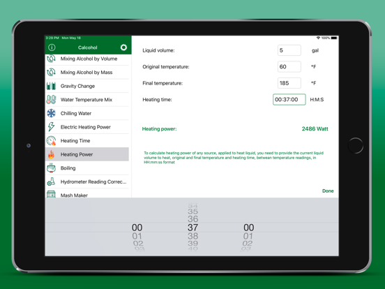 Calcohol iPad screenshot 9 - Utilities app