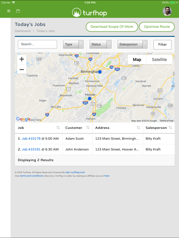 Turfhop iPad screenshot 2 - Business app
