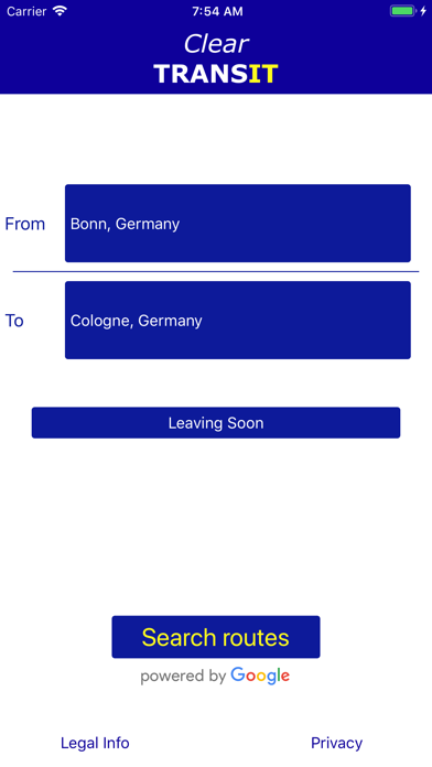 Clear Transit app screenshot