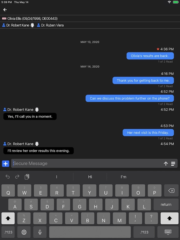 endlink® Secure Messenger iPad screenshot 2 - Medical app
