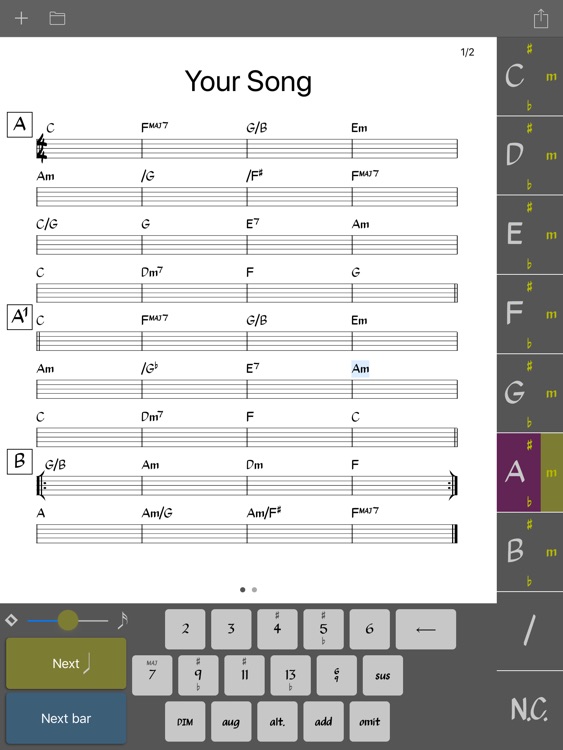 Chordsheet Maker - Lead sheet