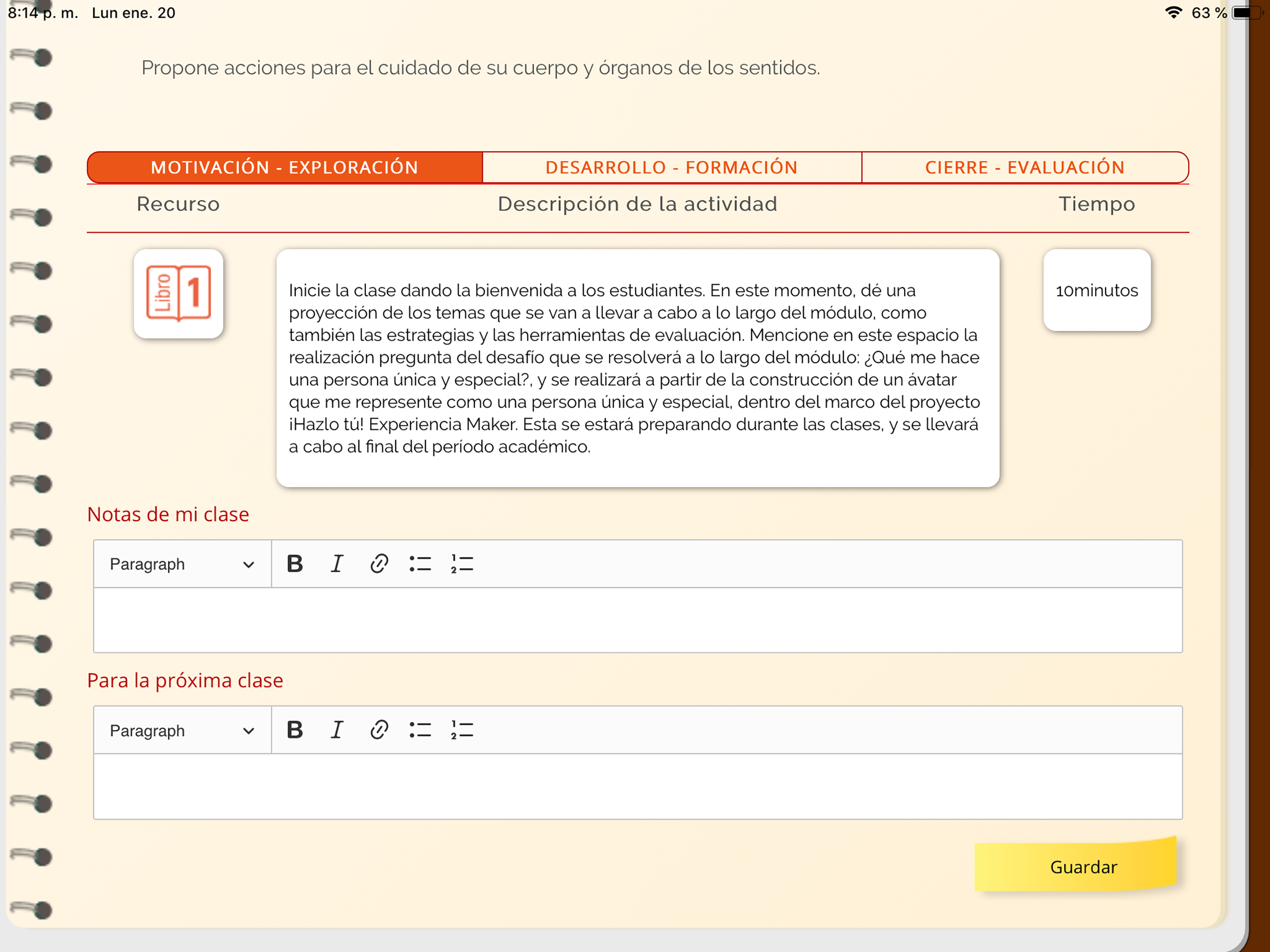 Diario de Clases UNOi Primaria screenshot 6