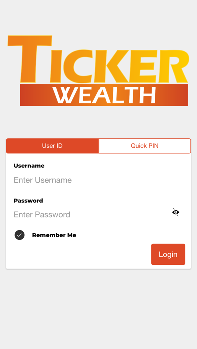 Ticker Wealth Client Screenshot