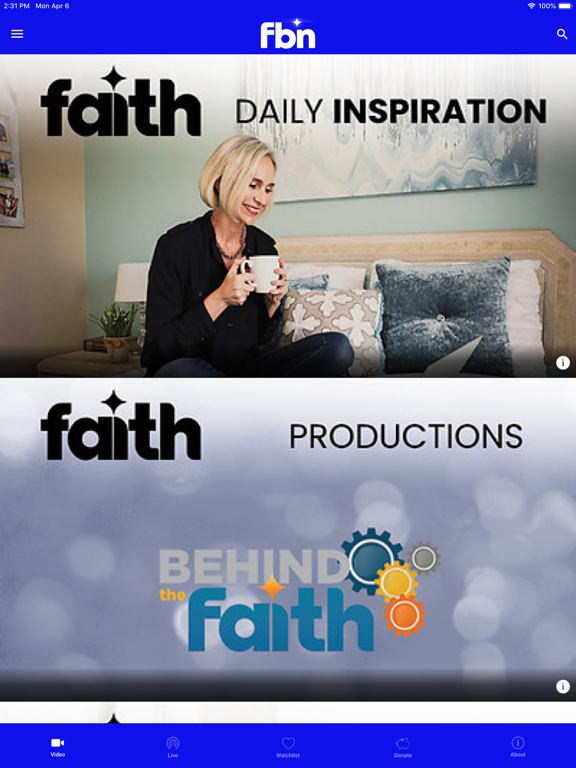 Screenshot #1 for Faith Broadcasting Network
