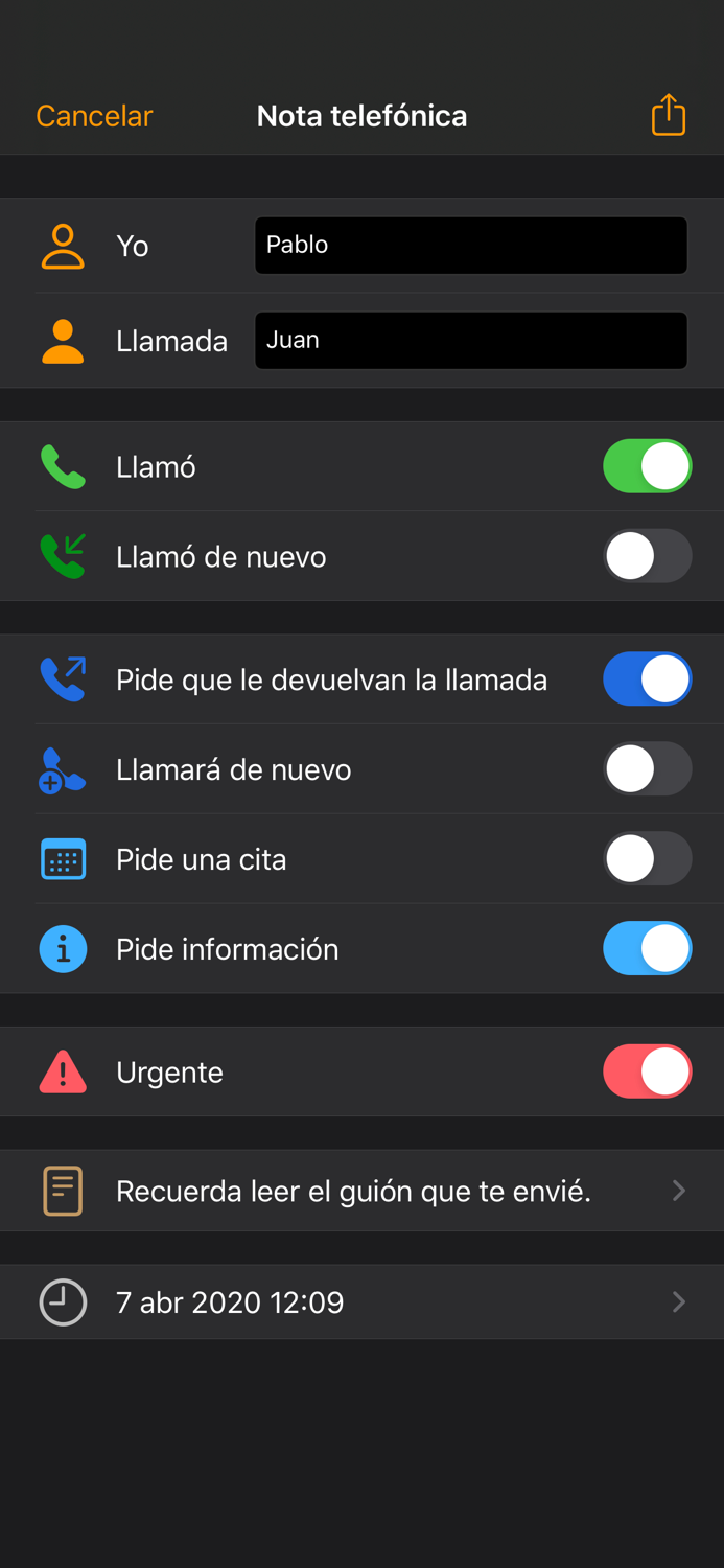 Nota Telefónica