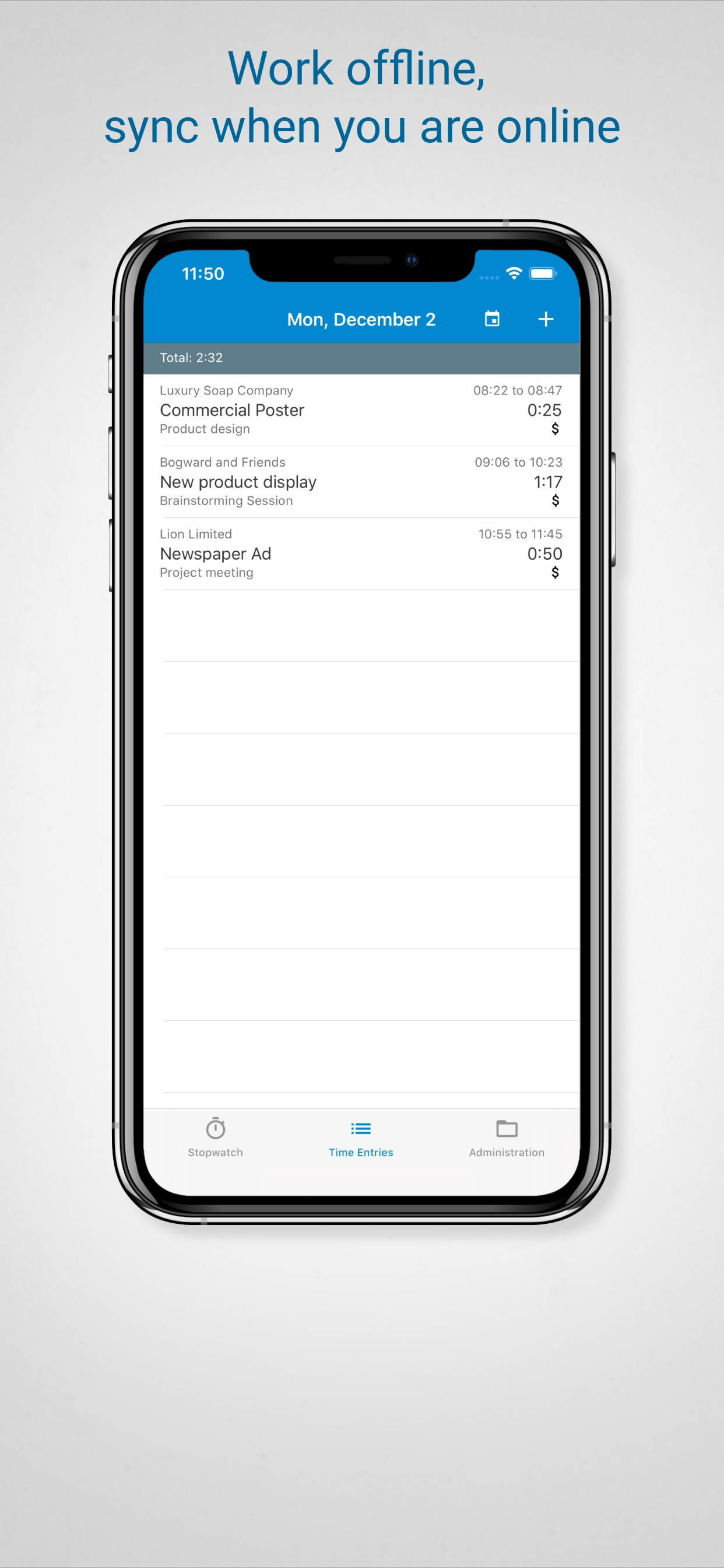 LogMyTime screenshot 3