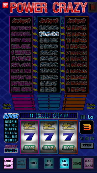 Power Crazy Fruit Machine Game Screenshot