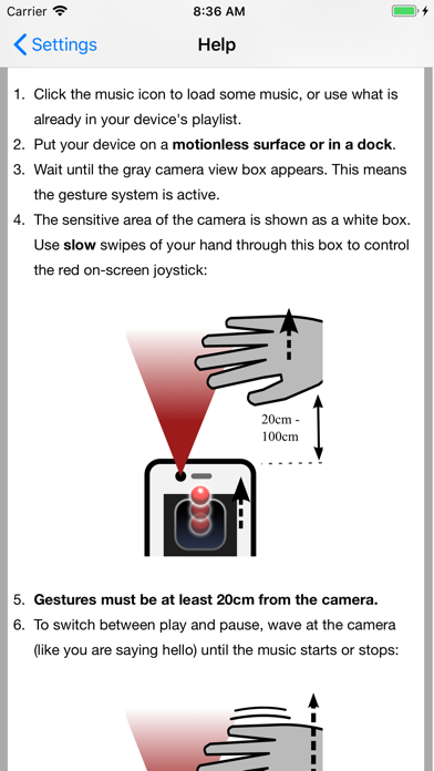 Hands-free Music: gesture controlled player Screenshot 2