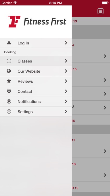 Class Booker Fitness First HK