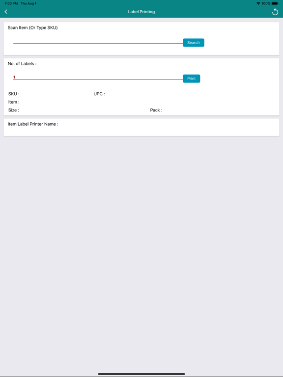AEPOS Printing iPad screenshot