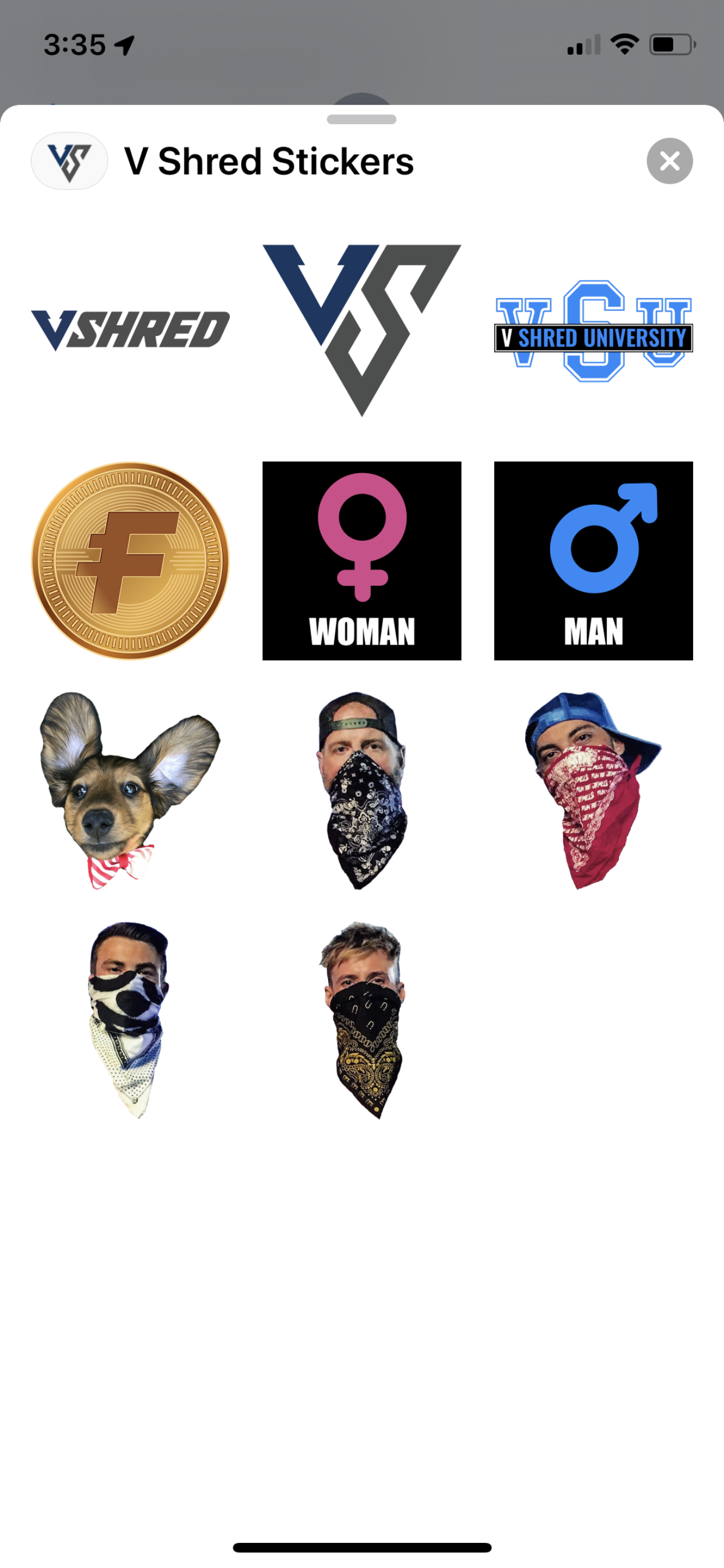V Shred Stickers