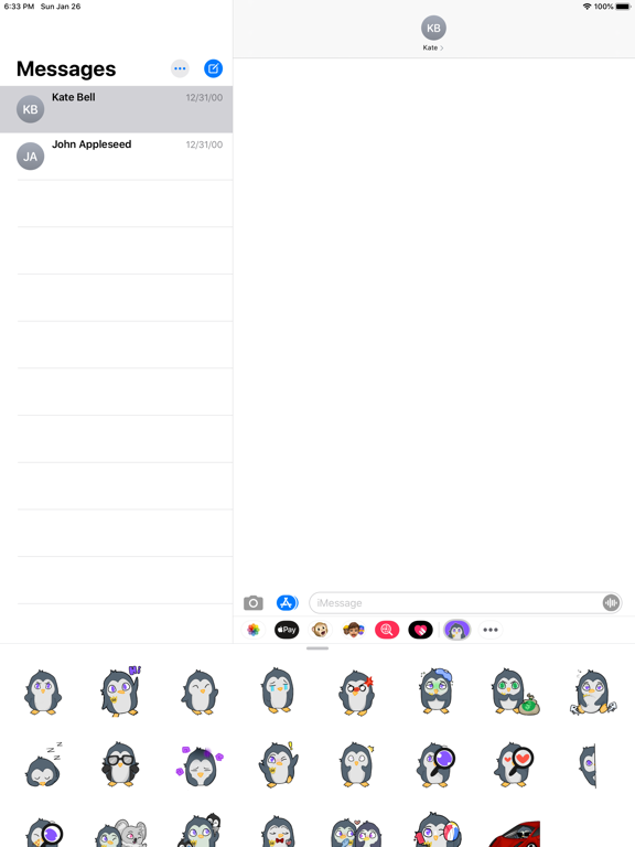 Ogey the Penguin iPad screenshot 1 - Stickers app