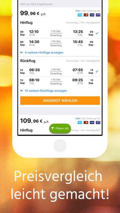 Fluege.de – günstig buchen Screenshot
