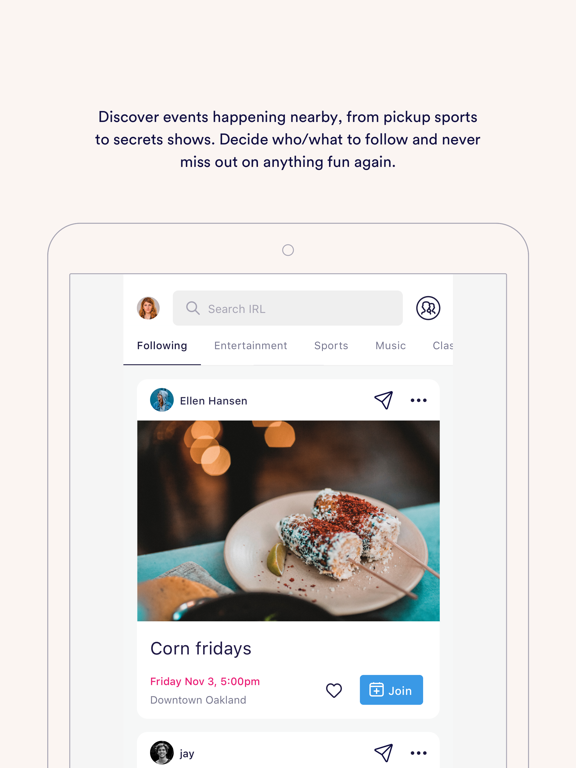 iPad Image of IRL - Social Calendar