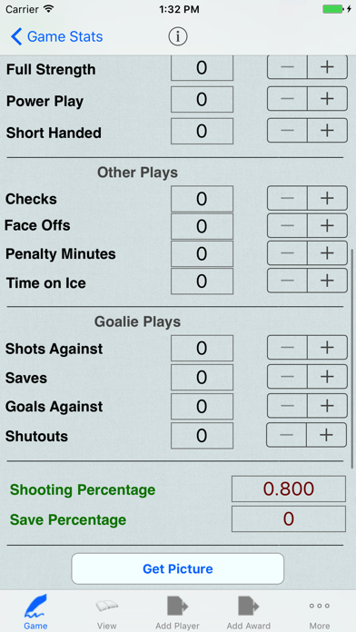 Hockey Player Tracker Logbook Screenshot