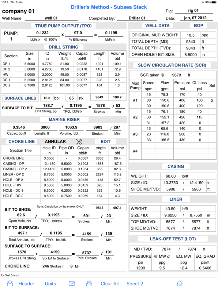 #8. Driller's Method Worksheets (iOS) 由: Carlos Moura