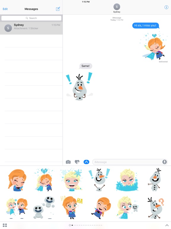 Disney Stickers: Frozen iPad screenshot 5 - Stickers app