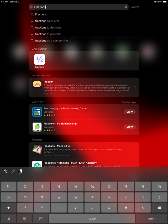 Screenshot #4 pour Fractions Keyboard