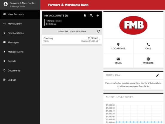 FMB 4 BANKING iPad screenshot 3 - Finance app