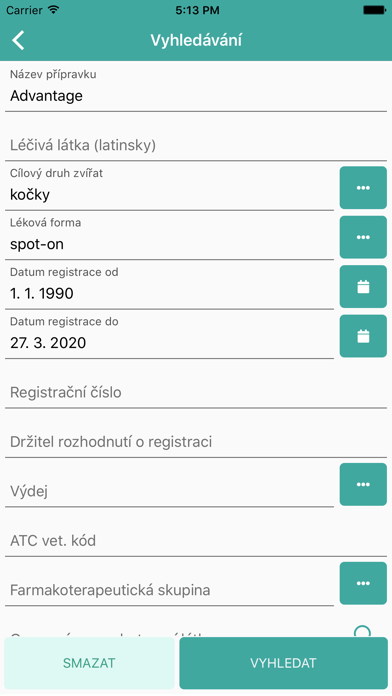 Veterinární léčivé přípravky Screenshot
