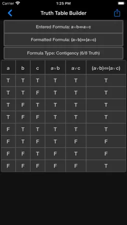 Truth Table Builder screenshot 2