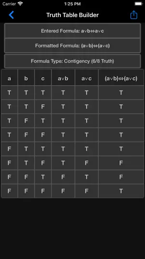 Truth Table Builder screenshot 2