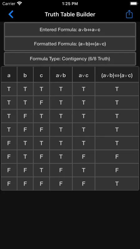 Truth Table Builder screenshot 2 of 5