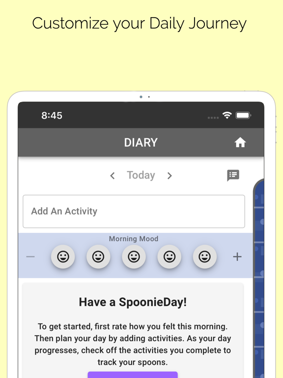 SpoonieDay iPad screenshot 4 - Lifestyle app