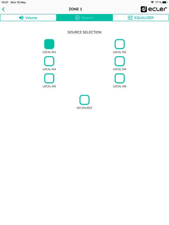 Ecler pilot iPad screenshot