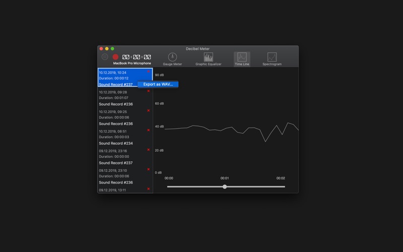 decibel meter analyzer iphone screenshot 3