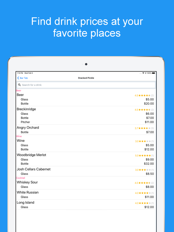Screenshot #4 pour Bar Tab — Drink Price Finder