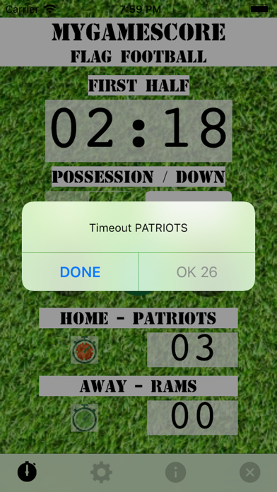 MyGameScore Flag Football Screenshot