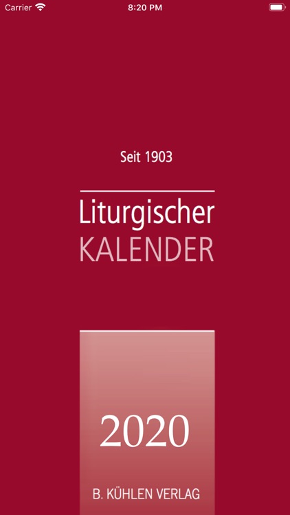 Liturgischer Kalender 2020