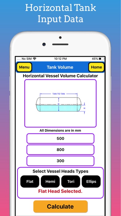 Tank Volume Calculator Pro Screenshot