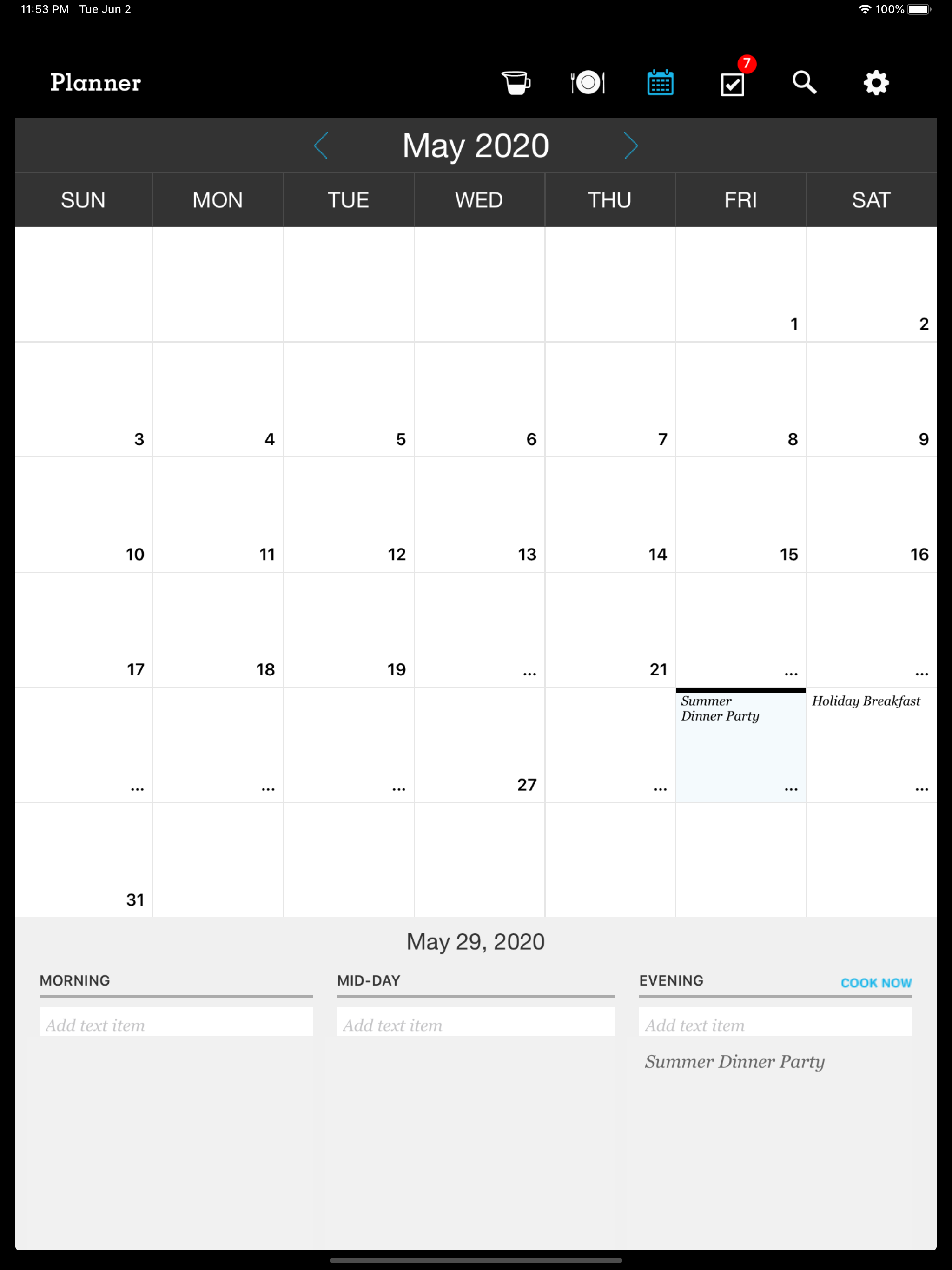 Pepperplate Cooking Planner
