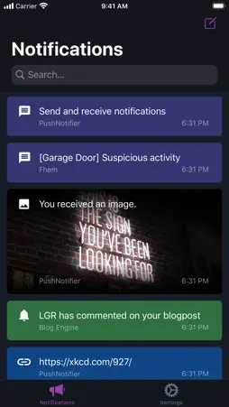 PushNotifier Client screenshot 1