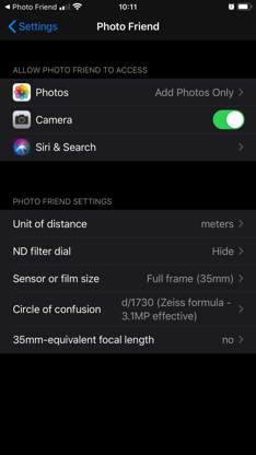 Photo Friend exposure and DoF screenshot 5