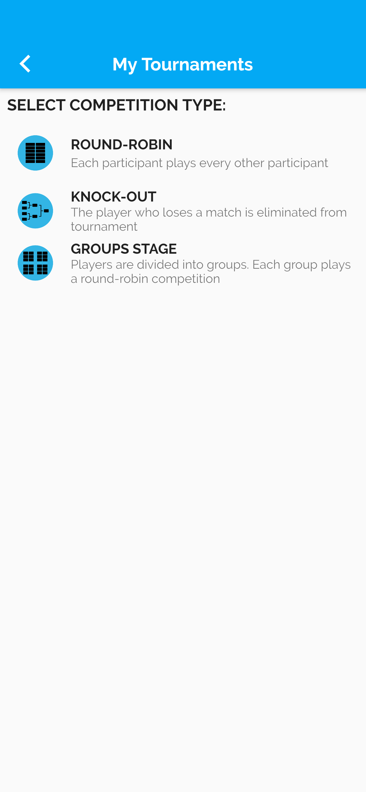 My Tournaments