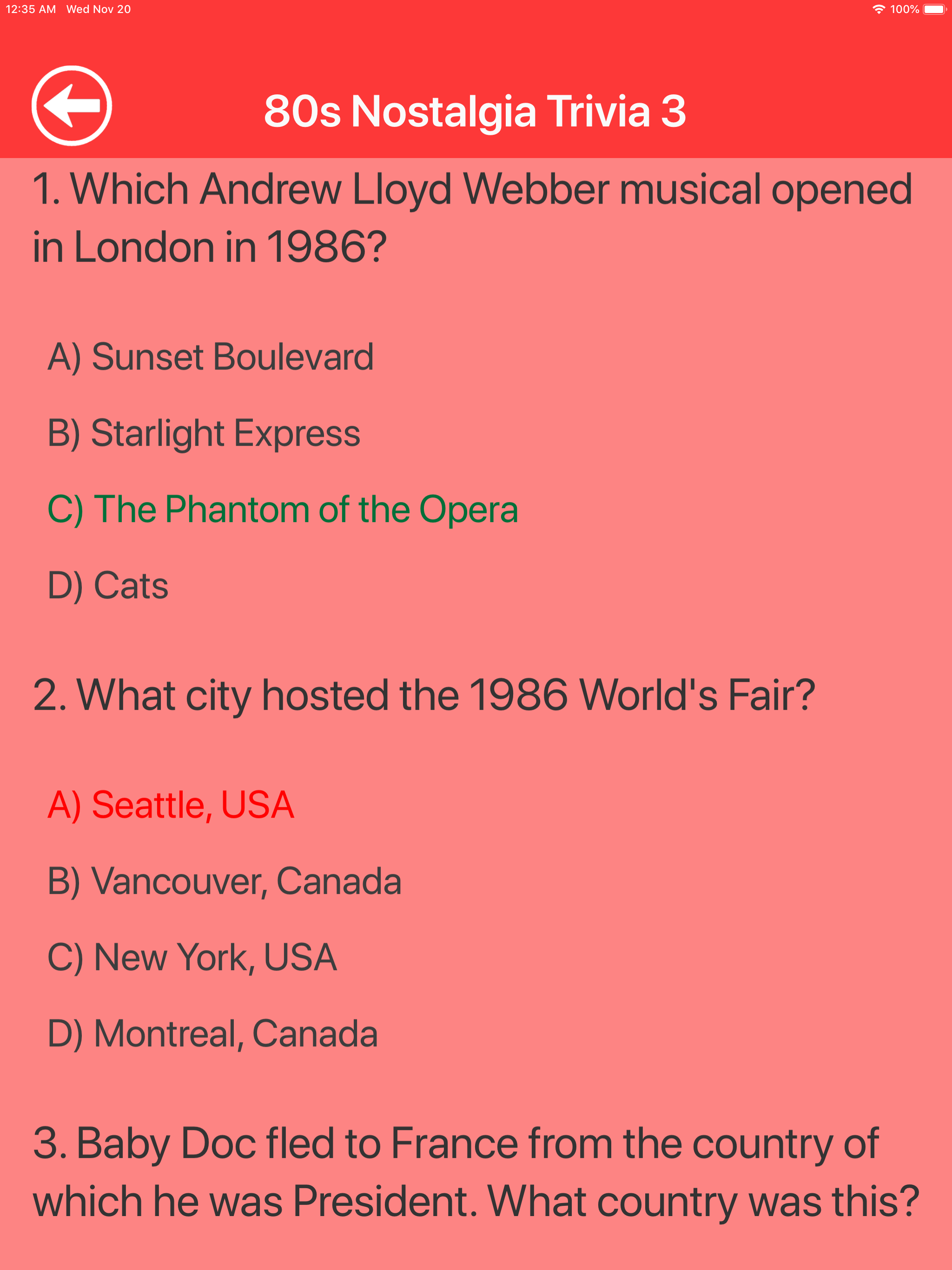 1980s Nostalgia Trivia screenshot 10