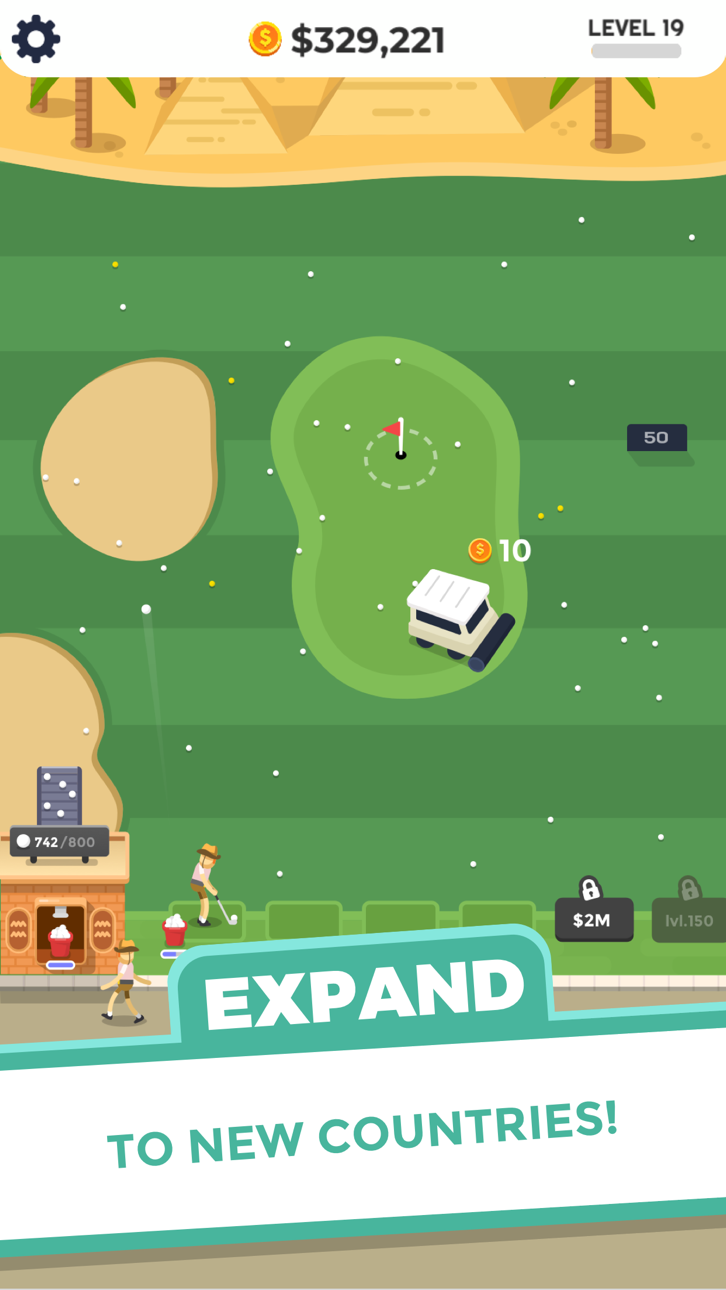 Golf Inc. Tycoon iOS Mod IPA screenshot 3 - iOS game interface