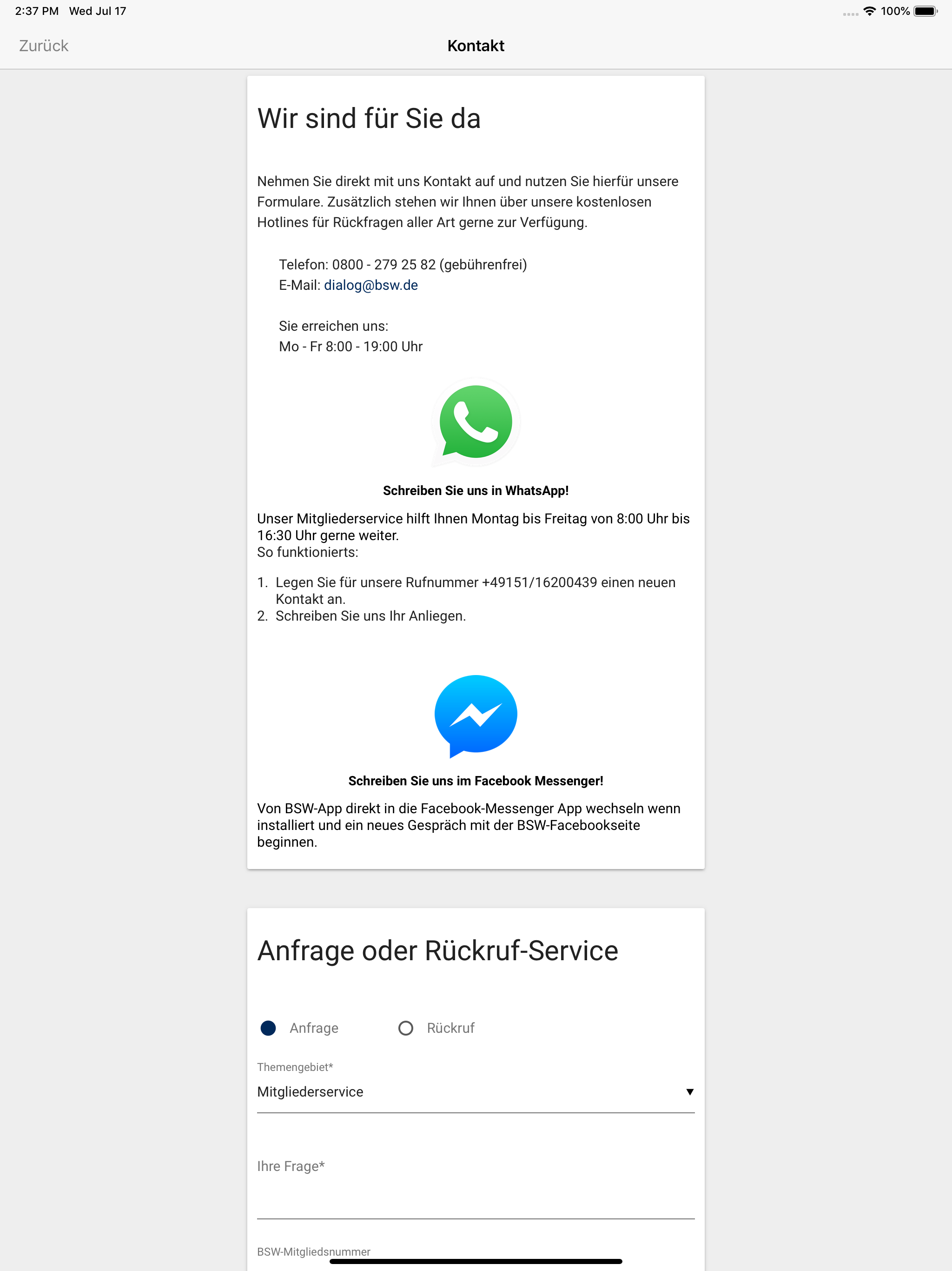 BSW-App: Ihre Sparvorteile