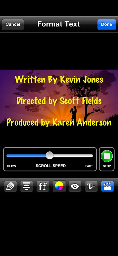Scrolling Credits