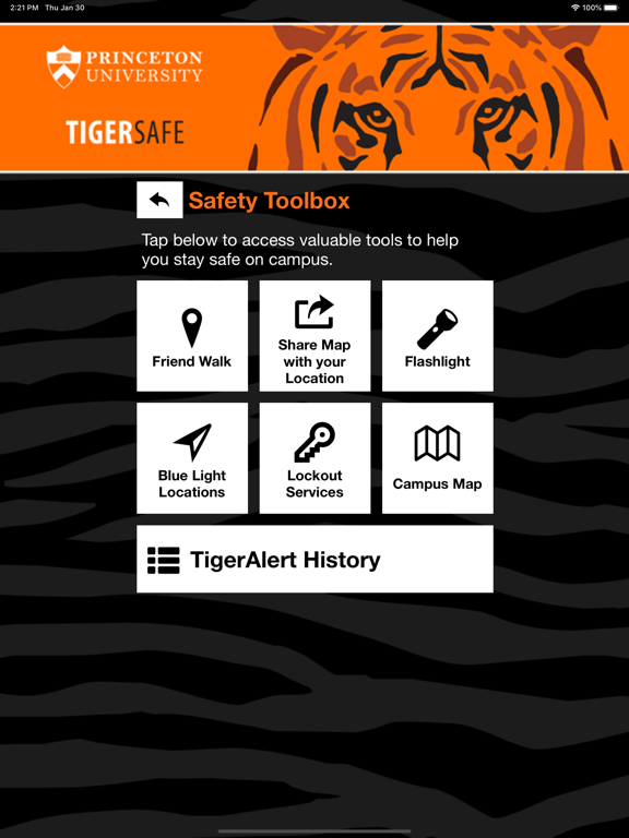 TigerSafe - Princeton iPad screenshot