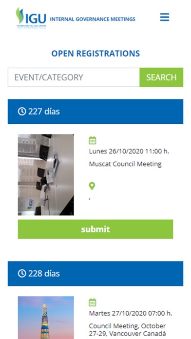 IGU Meetings Screenshot