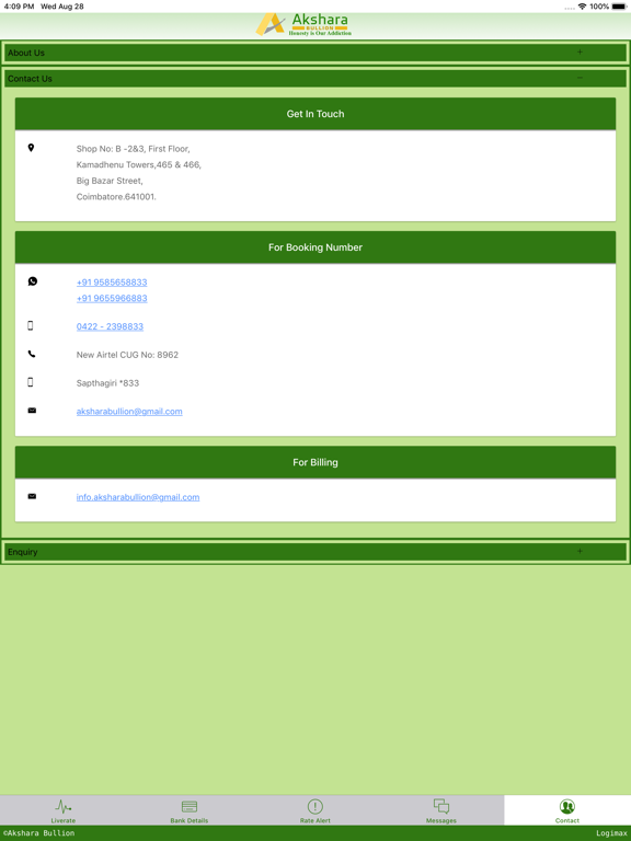 Akshara Bullion iPad screenshot