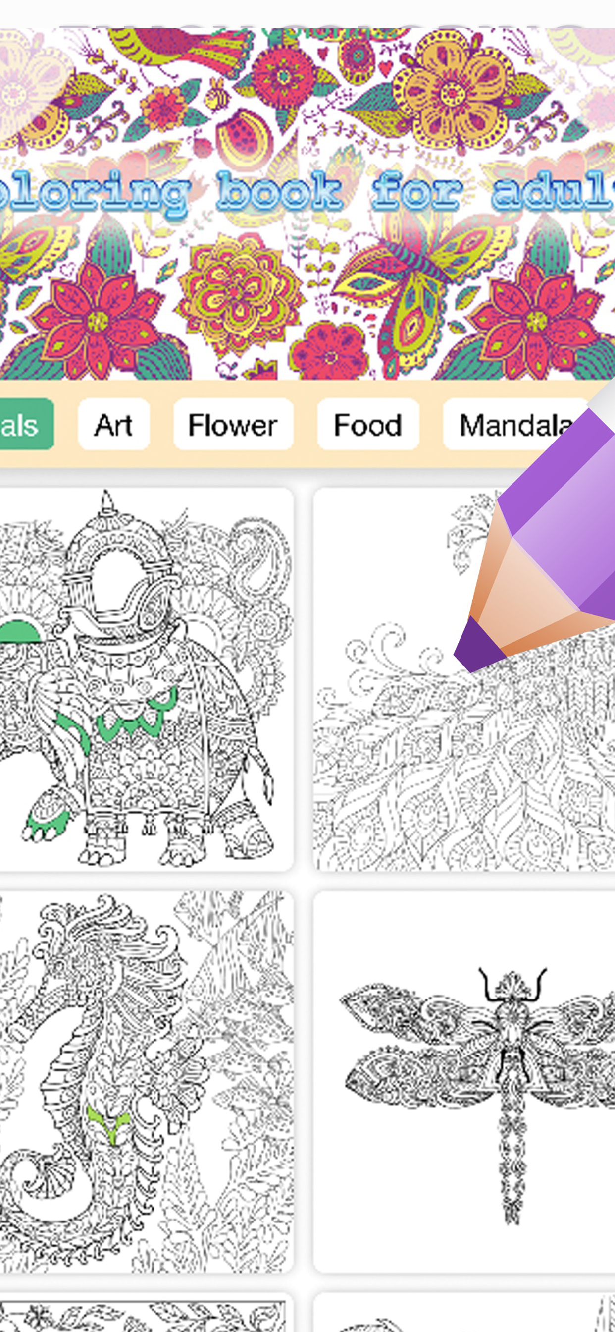 Coloring Book for Adult Sketch screenshot 3